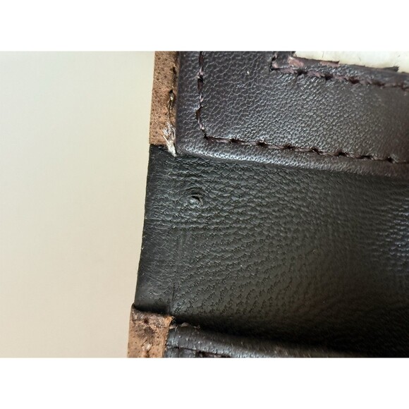 American Bison Men’s Brown Logo Genuine Leather Wallet Two Tone Materials - Picture 11 of 11